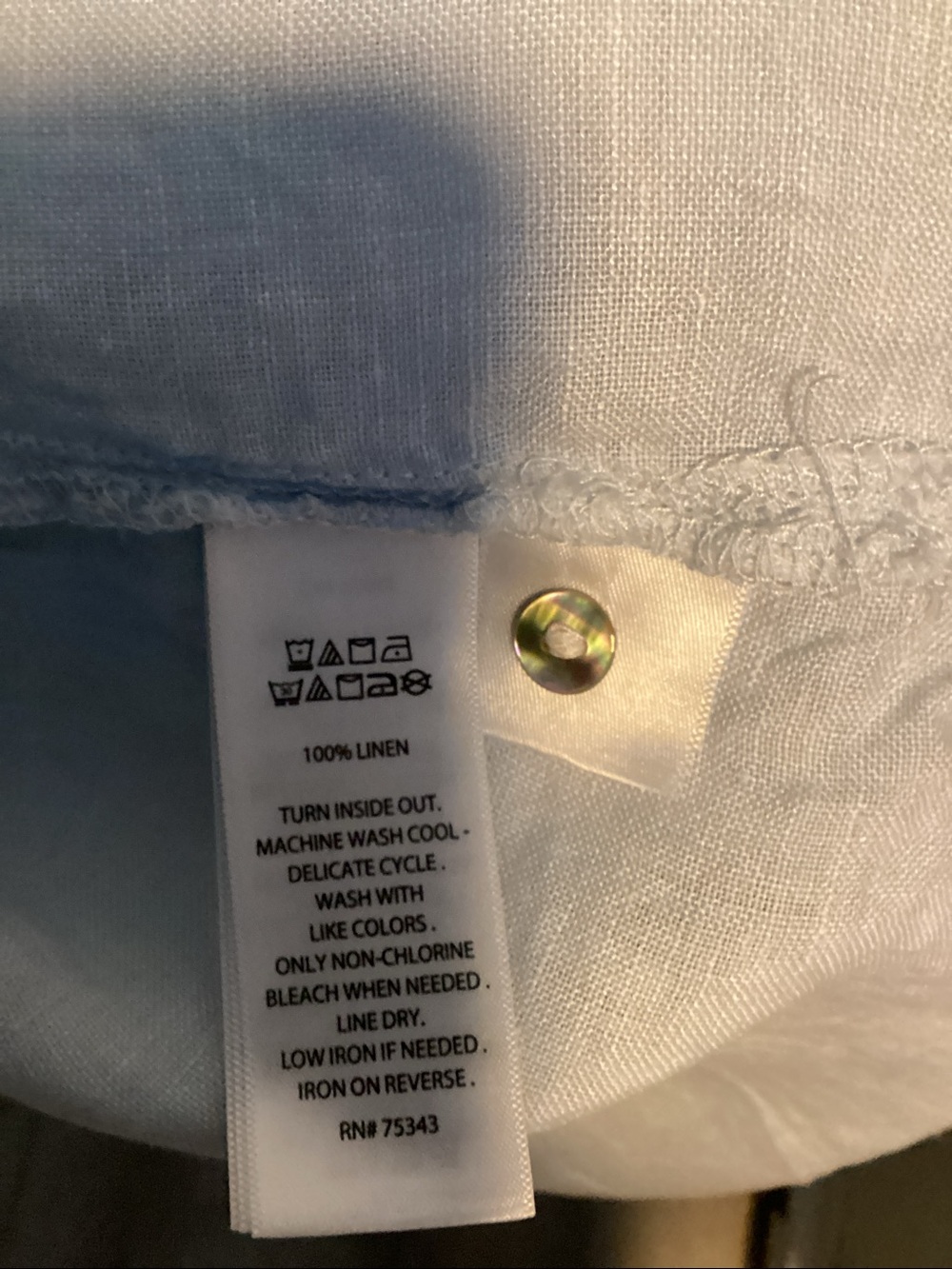 Sigrid Olsen Linen Button-Down Shirt - Picture 5 of 5